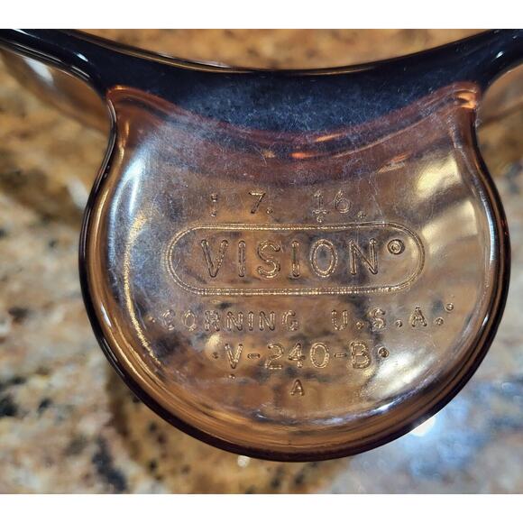 Corning Ware Vision/ Cookware/ V-240-B / 24 Oz Amber (No Lid) Grab It Bowl - Picture 6 of 9